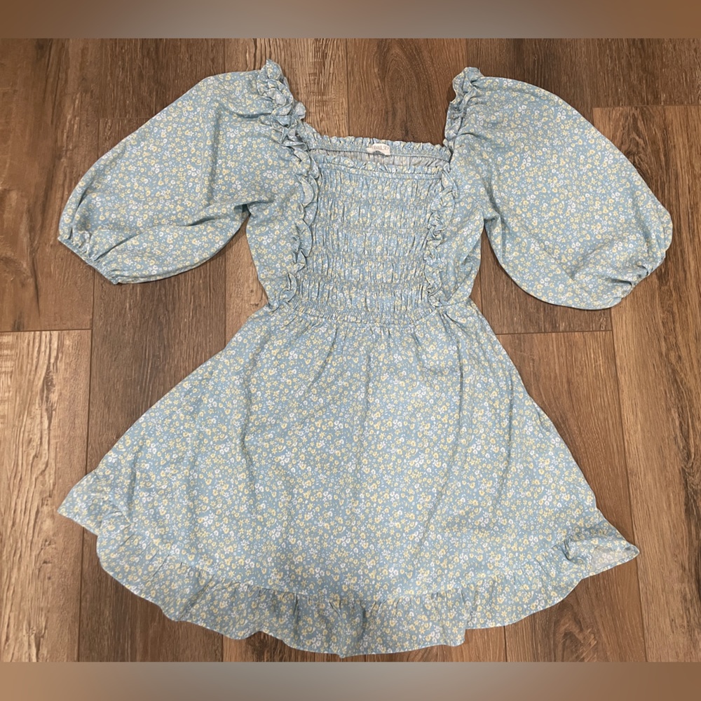 Sienna Sky Blue Floral Dress